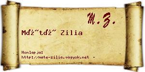 Máté Zilia névjegykártya