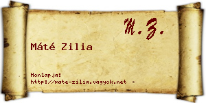 Máté Zilia névjegykártya